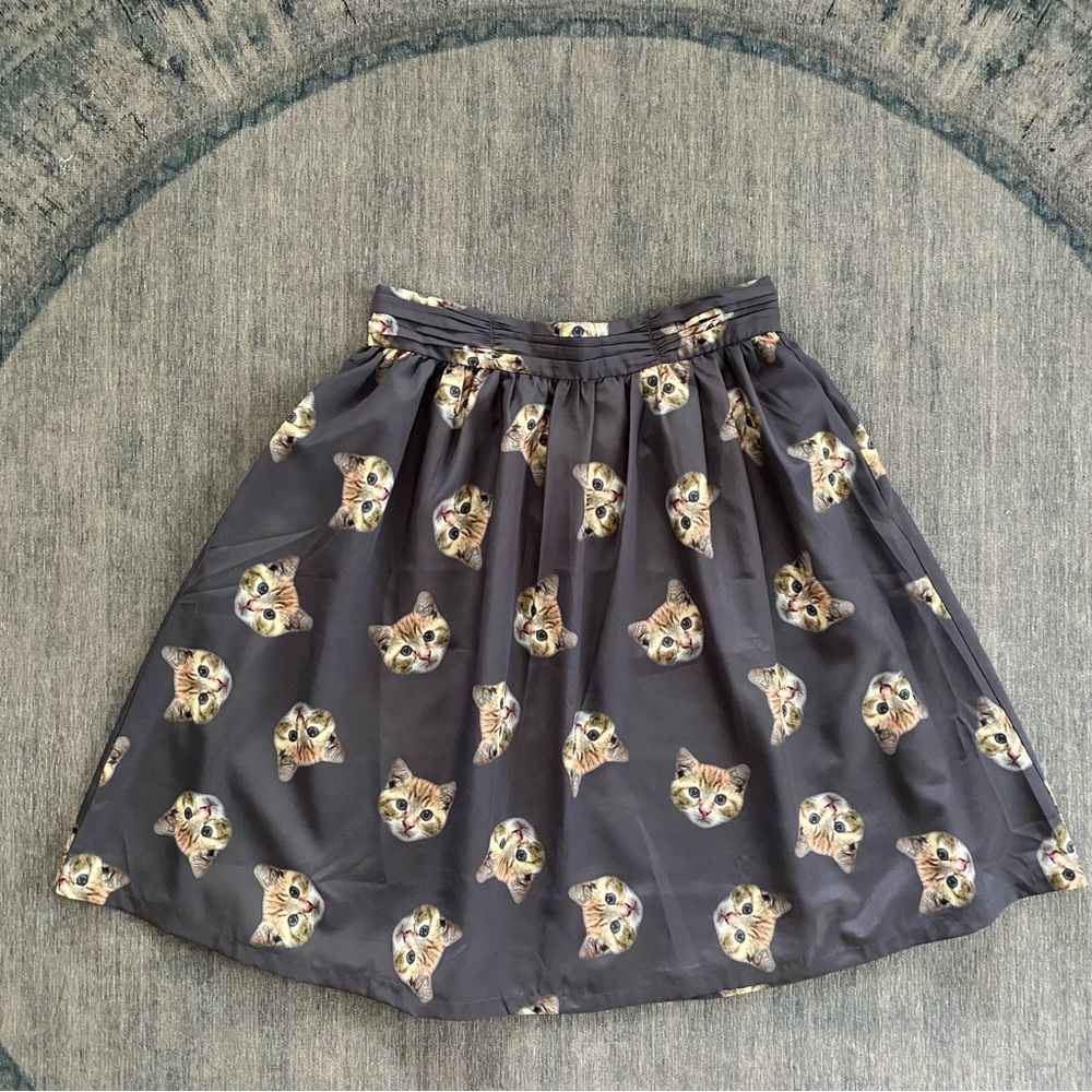 ModCloth Cat Face Print A-Line Skirt 🐈🐱